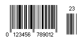 14 digits EAN 13 bar code image.