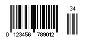 15 digits EAN 13 bar code image.