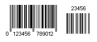 17 digits EAN 13 bar code image.