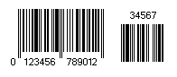 18 digits EAN 13 bar code image.